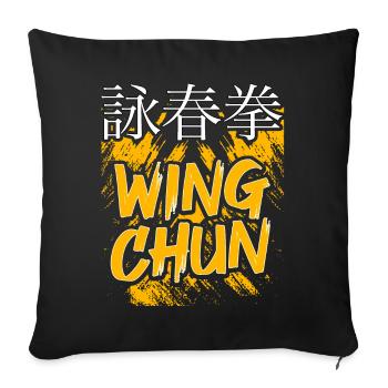 Wing Chun - Sofa pillowcase 17,3'' x 17,3'' (45 x 45 cm) - black - Front
