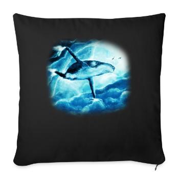 Blue Whale - Sofa pillowcase 17,3'' x 17,3'' (45 x 45 cm) - black - Front