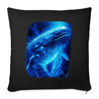 Blue Whale - Sofa pillowcase 17,3'' x 17,3'' (45 x 45 cm) - black - Front