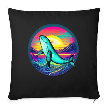 Blue Whale - Sofa pillowcase 17,3'' x 17,3'' (45 x 45 cm) - black - Front