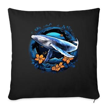 Blue Whale - Sofa pillowcase 17,3'' x 17,3'' (45 x 45 cm) - black - Front