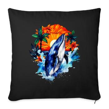 Blue Whale - Sofa pillowcase 17,3'' x 17,3'' (45 x 45 cm) - black - Front