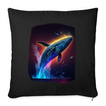 Blue Whale - Sofa pillowcase 17,3'' x 17,3'' (45 x 45 cm) - black - Front