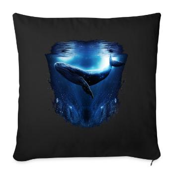 Blue Whale - Sofa pillowcase 17,3'' x 17,3'' (45 x 45 cm) - black - Front