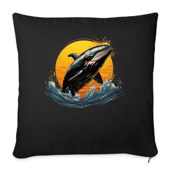 Blue Whale - Sofa pillowcase 17,3'' x 17,3'' (45 x 45 cm) - black - Front