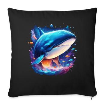 Blue Whale - Sofa pillowcase 17,3'' x 17,3'' (45 x 45 cm) - black - Front