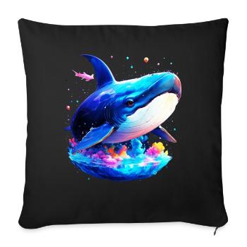 Blue Whale - Sofa pillowcase 17,3'' x 17,3'' (45 x 45 cm) - black - Front