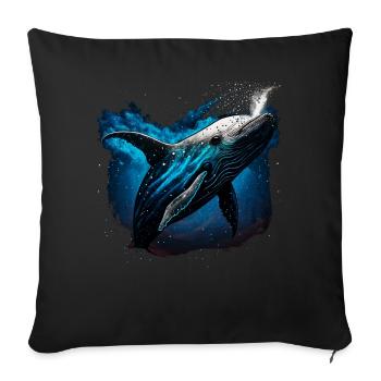 Blue Whale - Sofa pillowcase 17,3'' x 17,3'' (45 x 45 cm) - black - Front