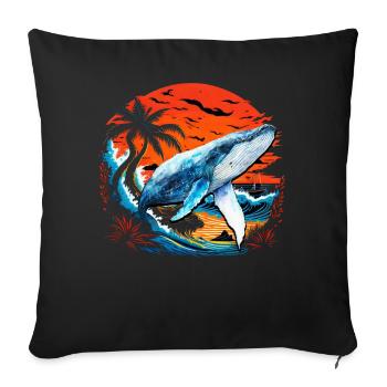 Blue Whale - Sofa pillowcase 17,3'' x 17,3'' (45 x 45 cm) - black - Front