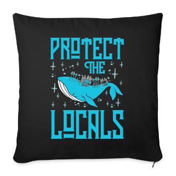 Protégez les habitants - Housse de coussin décorative 45 x 45 cm - noir - Devant