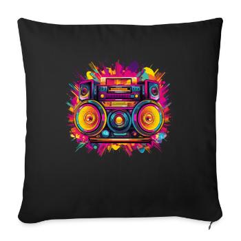 80s Themed Party Costume Outfit - Sofa pillowcase 17,3'' x 17,3'' (45 x 45 cm) - black - Front