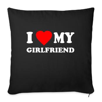 I Love My Girlfriend Valentines - Sofa pillowcase 17,3'' x 17,3'' (45 x 45 cm) - black - Front