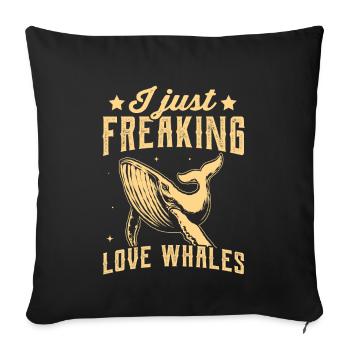 J’adore les baleines - Housse de coussin décorative 45 x 45 cm - noir - Devant