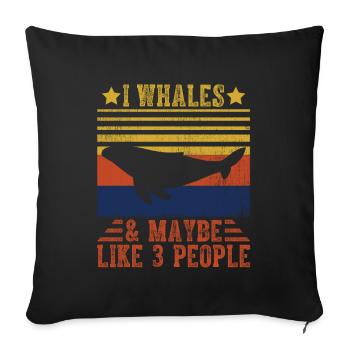 I whales and maybe like 3 People - Sofa pillowcase 17,3'' x 17,3'' (45 x 45 cm) - black - Front