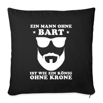 Ein Mann ohne Bart Vollbart Bartträger Bärtig - Sofakissenbezug 45 x 45 cm - Schwarz - Vorne