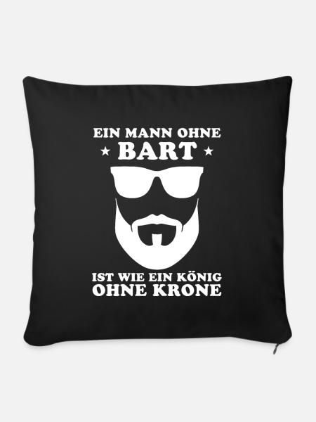 Ein Mann ohne Bart Vollbart Bartträger Bärtig - Sofakissenbezug 45 x 45 cm - Schwarz