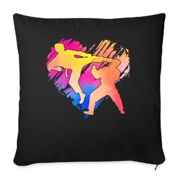 Taekwondo - Housse de coussin décorative 45 x 45 cm - noir - Devant