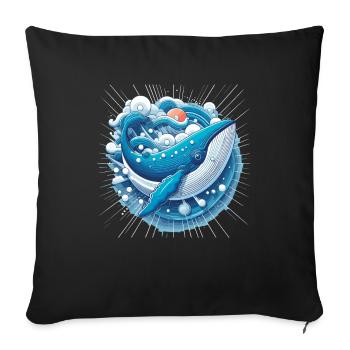 Blue Whale - Sofa pillowcase 17,3'' x 17,3'' (45 x 45 cm) - black - Front