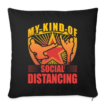 Mon type de distanciation sociale - Housse de coussin décorative 45 x 45 cm - noir - Devant