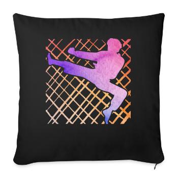 Taekwondo - Housse de coussin décorative 45 x 45 cm - noir - Devant