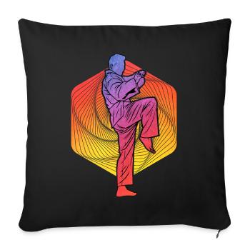 Taekwondo - Housse de coussin décorative 45 x 45 cm - noir - Devant