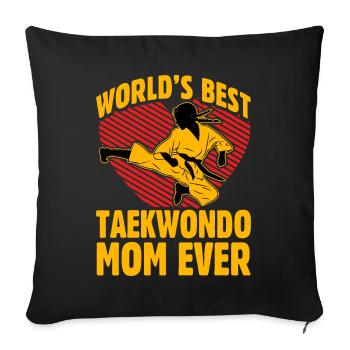 La meilleure maman taekwondo du monde - Housse de coussin décorative 45 x 45 cm - noir - Devant