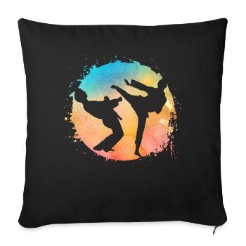 Taekwondo - Housse de coussin décorative 45 x 45 cm - noir - Devant