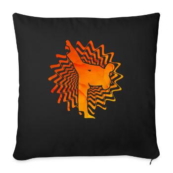 Taekwondo - Housse de coussin décorative 45 x 45 cm - noir - Devant