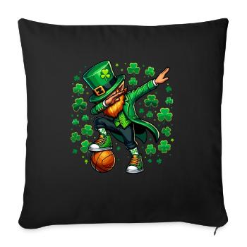 St Patrick's Day Irish Party Green Basketball Leprechaun - Sofa pillowcase 17,3'' x 17,3'' (45 x 45 cm) - black - Front