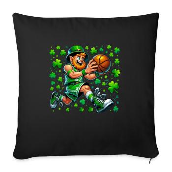 St Patrick's Day Irish Party Green Basketball Leprechaun - Sofa pillowcase 17,3'' x 17,3'' (45 x 45 cm) - black - Front