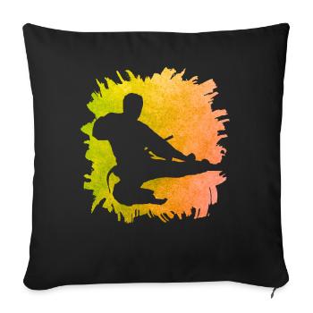 Taekwondo - Housse de coussin décorative 45 x 45 cm - noir - Devant