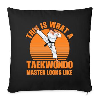This is what a Taekwondo master looks like - Sofa pillowcase 17,3'' x 17,3'' (45 x 45 cm) - black - Front