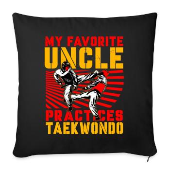 Mon oncle préféré pratique le taekwondo - Housse de coussin décorative 45 x 45 cm - noir - Devant