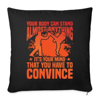 Taekwondo - Housse de coussin décorative 45 x 45 cm - noir - Devant