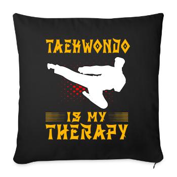 Taekwondo is my Therapy - Sofa pillowcase 17,3'' x 17,3'' (45 x 45 cm) - black - Front