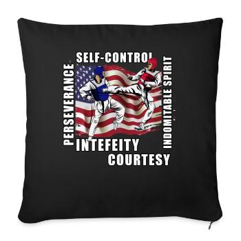 Taekwondo - Housse de coussin décorative 45 x 45 cm - noir - Devant