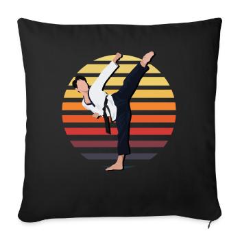 Taekwondo - Housse de coussin décorative 45 x 45 cm - noir - Devant