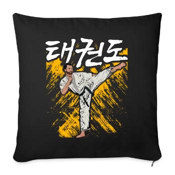 Taekwondo - Housse de coussin décorative 45 x 45 cm - noir - Devant