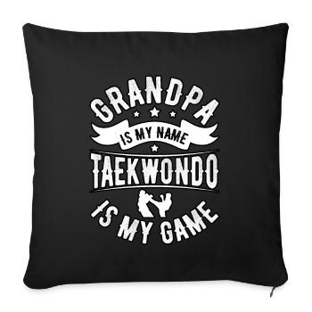 Grand-père est mon nom, le taekwondo est mon jeu - Housse de coussin décorative 45 x 45 cm - noir - Devant