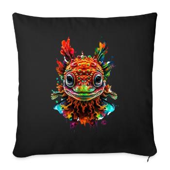 Axolotl - Housse de coussin décorative 45 x 45 cm - noir - Devant