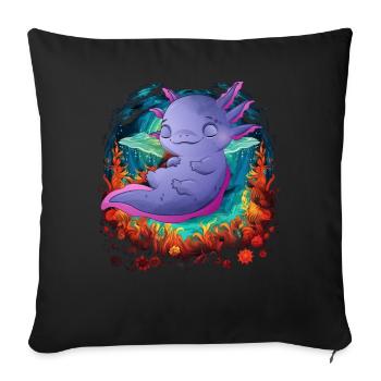 Axolotl - Sofa pillowcase 17,3'' x 17,3'' (45 x 45 cm) - black - Front