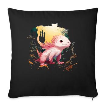 Axolotl - Sofa pillowcase 17,3'' x 17,3'' (45 x 45 cm) - black - Front