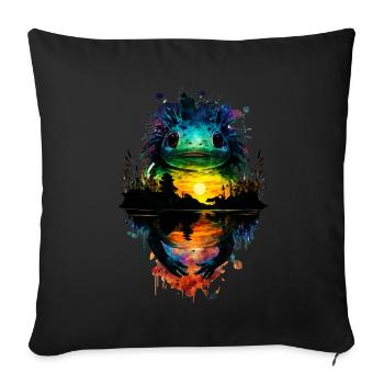 Axolotl - Housse de coussin décorative 45 x 45 cm - noir - Devant