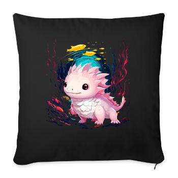 axolotl - Housse de coussin décorative 45 x 45 cm - noir - Devant