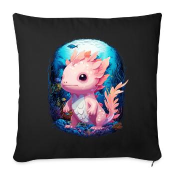 Axolotl - Sofa pillowcase 17,3'' x 17,3'' (45 x 45 cm) - black - Front