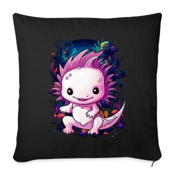 Axolotl - Housse de coussin décorative 45 x 45 cm - noir - Devant
