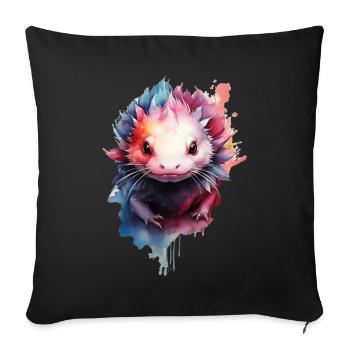 Axolotl - Housse de coussin décorative 45 x 45 cm - noir - Devant