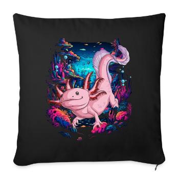 Axolotl - Sofa pillowcase 17,3'' x 17,3'' (45 x 45 cm) - black - Front