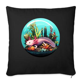 Axolotl - Sofa pillowcase 17,3'' x 17,3'' (45 x 45 cm) - black - Front