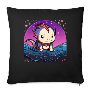 axolotl - Housse de coussin décorative 45 x 45 cm - noir - Devant